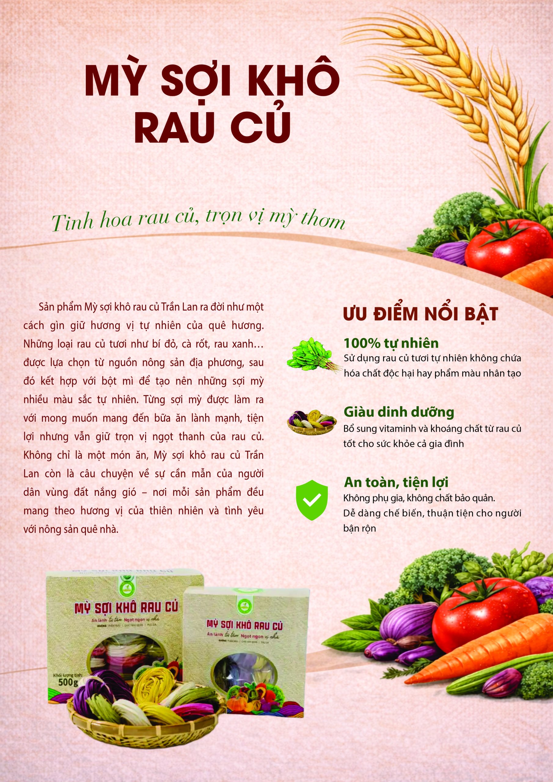 Mỳ sợi khô rau củ – Hôp 250g/500g
