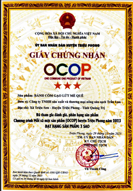Giải thưởng và chứng nhận Trần Lan
