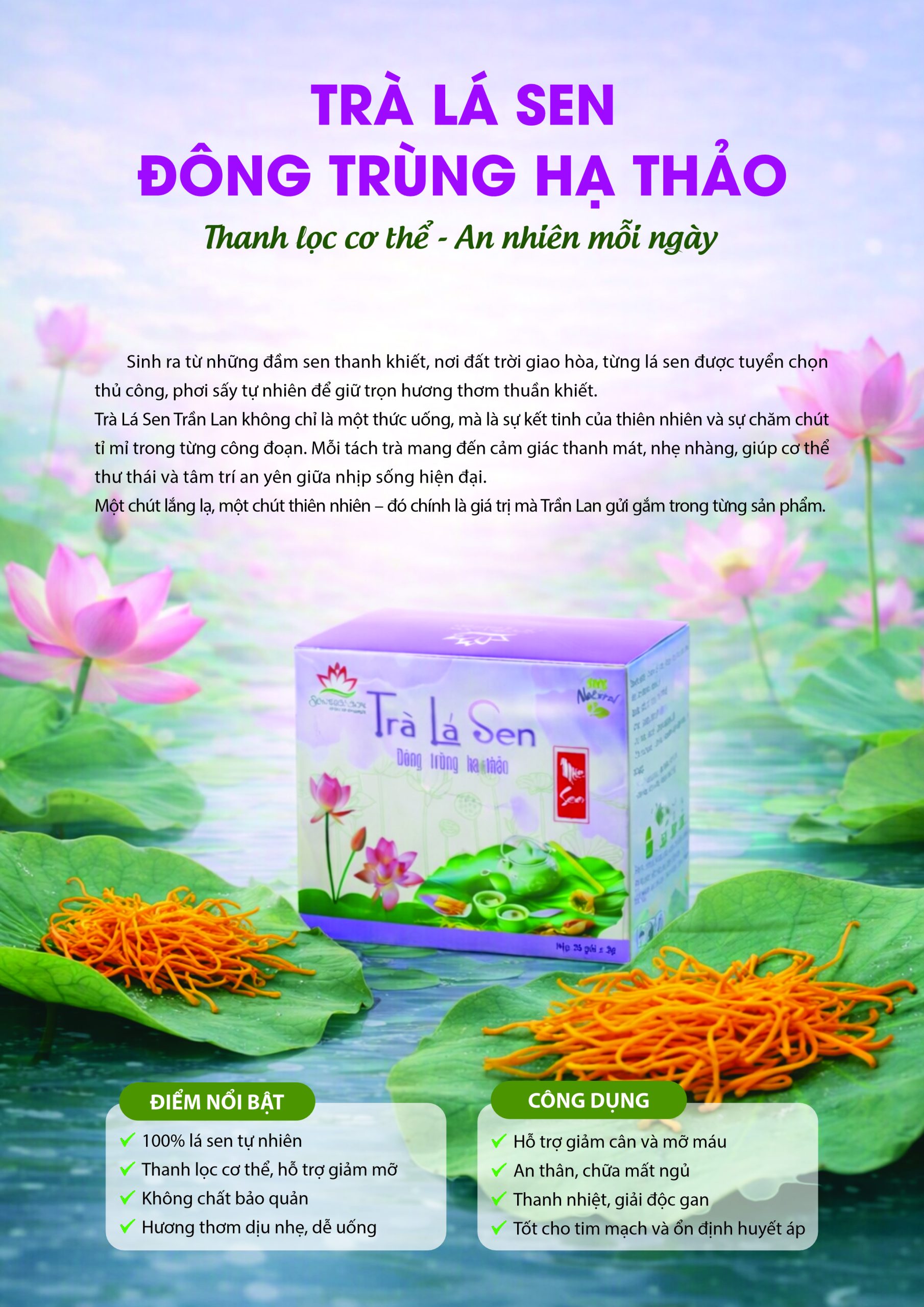 Trà lá sen – Hộp 105g(35 túi lọc)