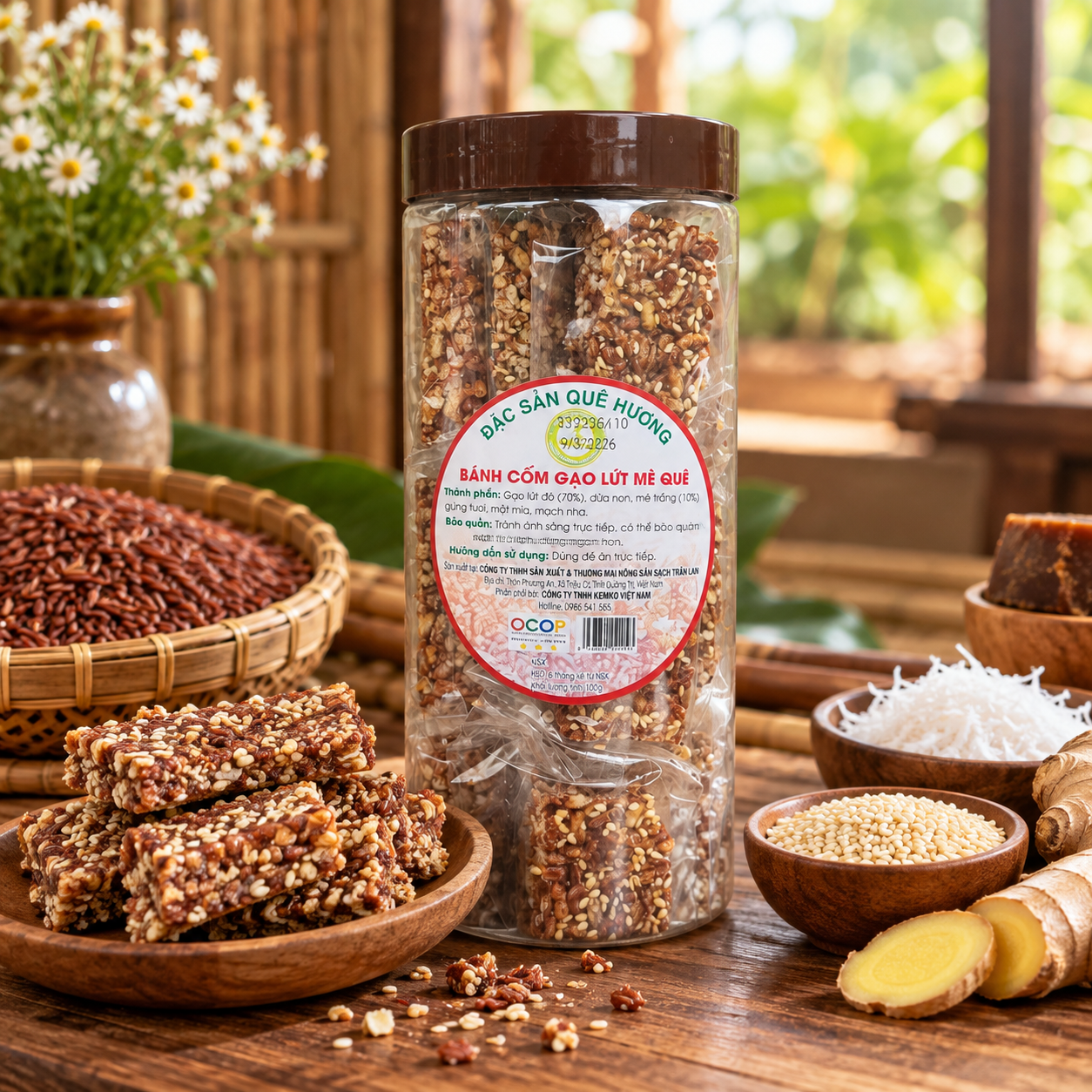BÁNH CỐM GẠO LỨT MÈ QUÊ TRẦN LAN